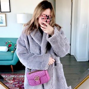 Pale purple Topshop teddy coat